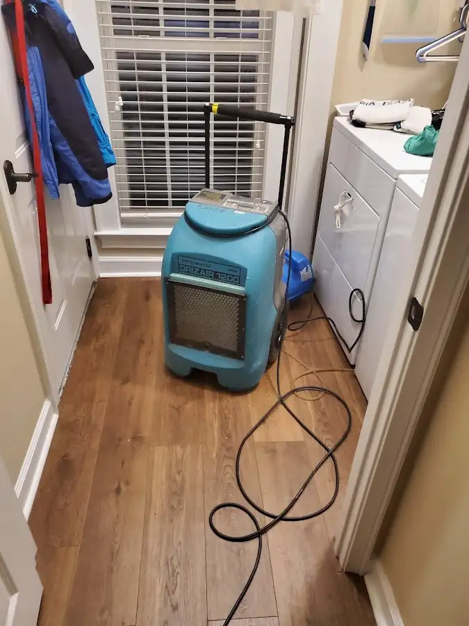 Commercial dehumidifier deployed for Flood Damage Cleanup in Demarest