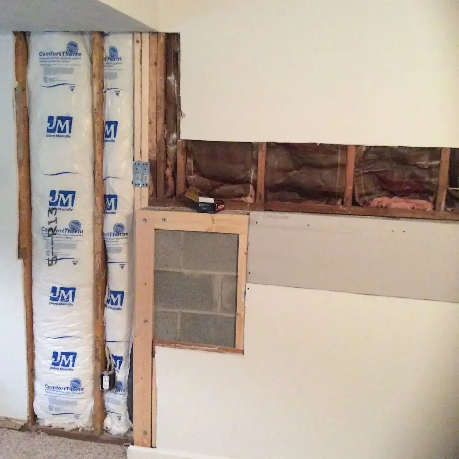 Wall insulation replacement during Contents Cleaning & Restoration in Demarest